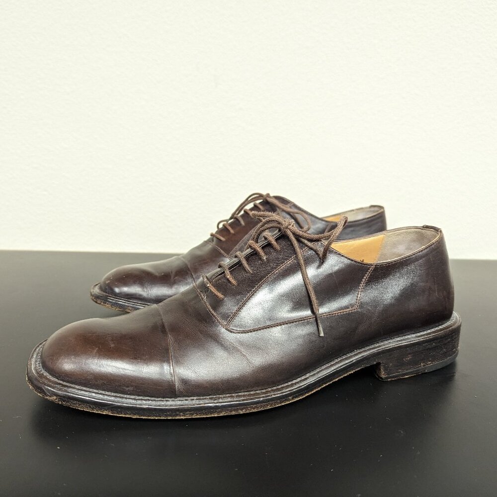 Bruno Magli Brown Leather Cap Toe Oxford